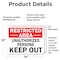 Signmission Restricted Area Unauthorized People Keep Out OSHA ANSI Sign, Vinyl Decal, 14in W x 10in L, 2PK OS-2PACK-MISC-D-1014-L-19512 - alternate 2